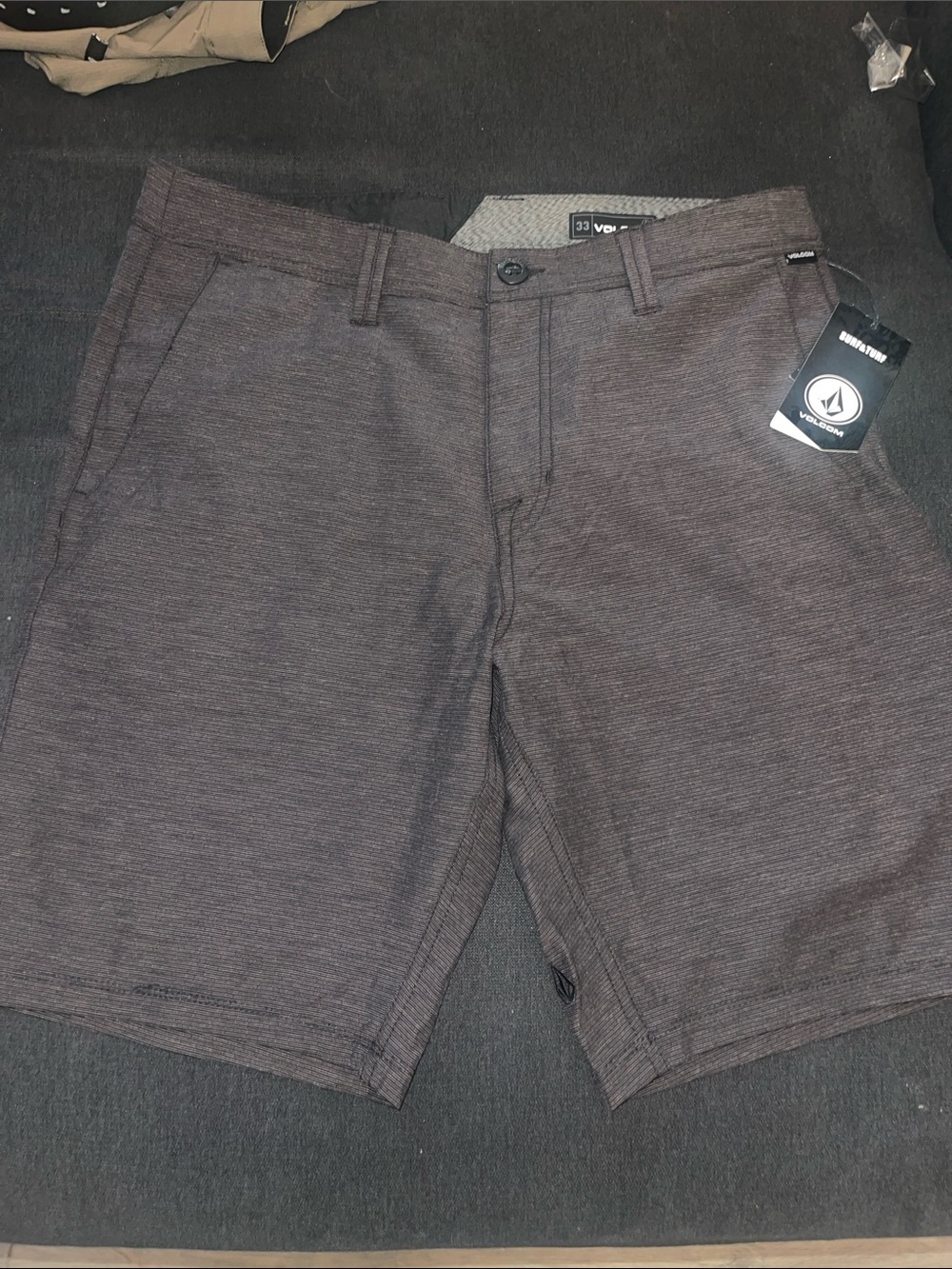 Volcom Men’s Dark Gray Flat Front Shorts